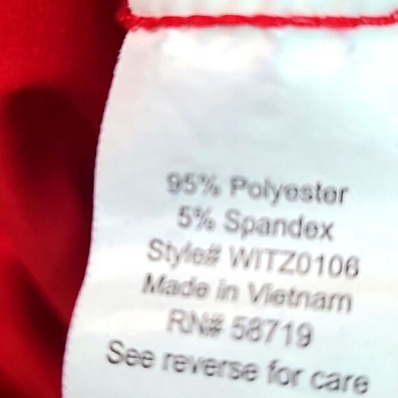 Notations Red Cold-Shoulder Blouse with Elastic Waistband, Size 1X - Picture 9 of 9